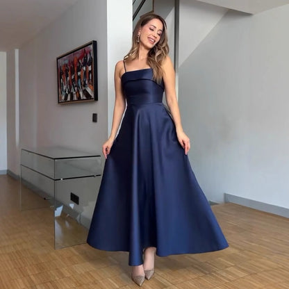 Solid Color Sexy Sleeveless Backless Tube Top Waist Long Dress