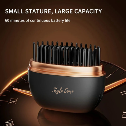 Style Sense™ Cordless Straightening Comb | USB‑C Hair Straightener Brush (3 Temps)