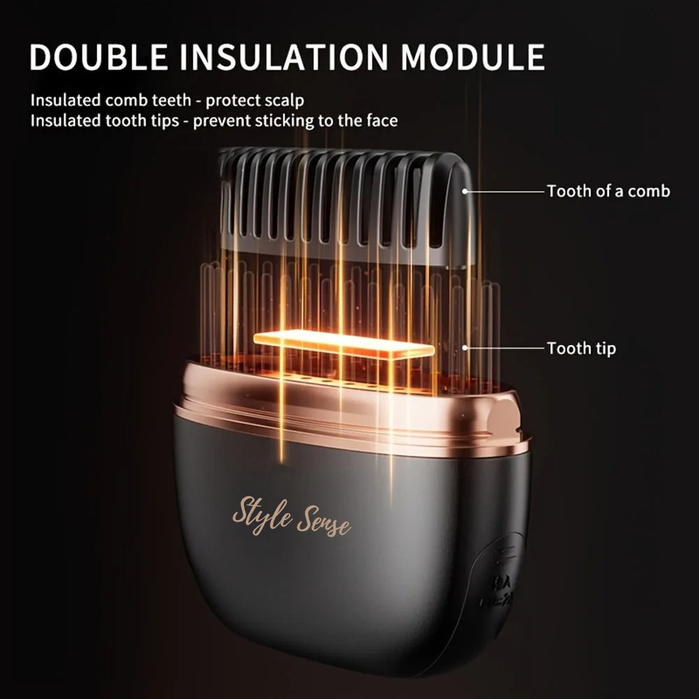 Style Sense™ Cordless Straightening Comb | USB‑C Hair Straightener Brush (3 Temps)